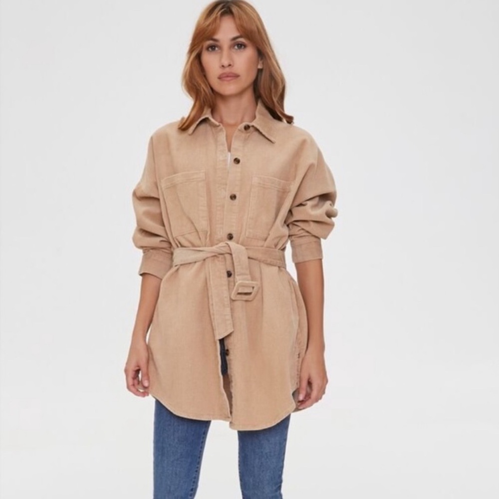 Women’s Forever 21 Tan Corduroy Lightweight Coat - Size S